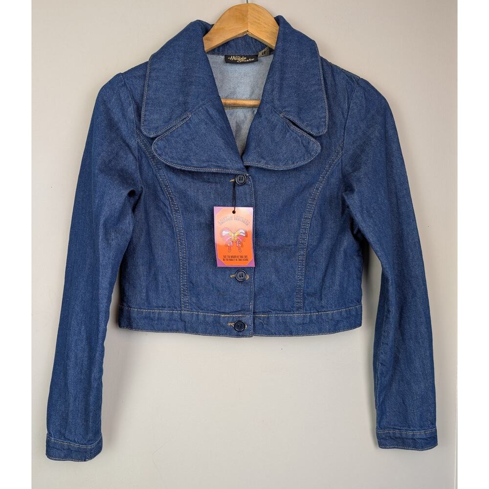 NWT The Hippie Shake Rainbow Ladyland Crop Denim Jacket UK 8